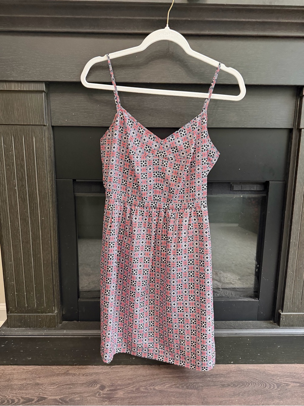 J. Crew Pink Geometric Print Spaghetti Strap Mini Dress